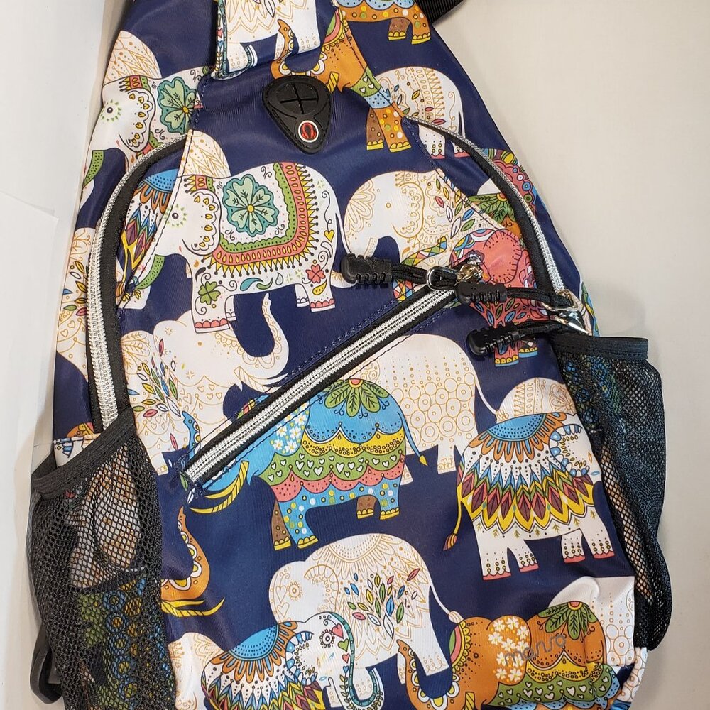 Mosiso Sling Crossbody Bag, Cute Elephant Print - Picture 4 of 13
